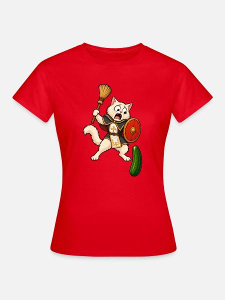 Gurken-Exorzist-Katze - Frauen T-Shirt - Rot