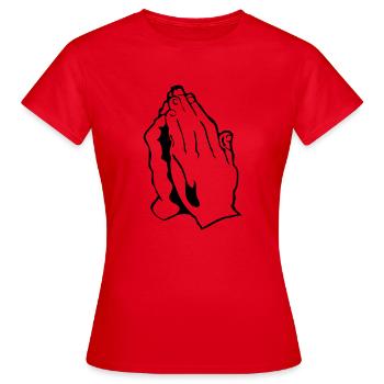 Pray - Women's T-Shirt - red - Front - AI Model Female 172 dark (172cm)