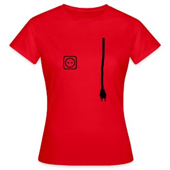 Connector and socket to put power on things - Women's T-Shirt - red - Front - AI Model Female 172 dark (172cm)