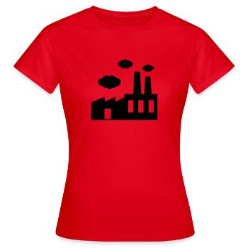 Fabrik - dunkle Wolken - Frauen T-Shirt - Rot - Vorne - AI Model Female 172 dark (172cm)