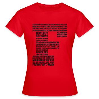 Frankfurt am Main Black - Frauen T-Shirt - Rot - Vorne - AI Model Female 172 dark (172cm)