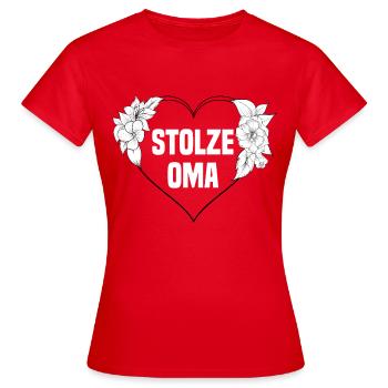 Stolze Oma - Frauen T-Shirt - Rot - Vorne - AI Model Female 172 dark (172cm)