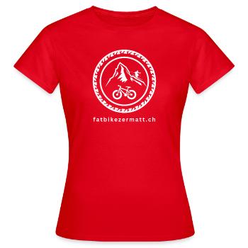 fatbikezermatt.ch weiss - Frauen T-Shirt - Rot - Vorne - AI Model Female 172 dark (172cm)