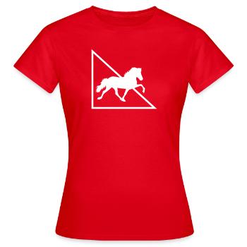 Triangle Tölt - Cheval islandais - Tölt - T-shirt Femme - rouge - Devant - AI Model Female 172 dark (172cm)