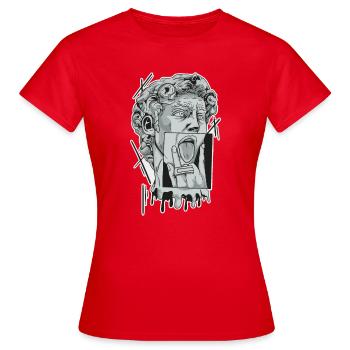 Sculpture by David - Women's T-Shirt - red - Front - AI Model Female 172 dark (172cm)