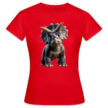 Triceratops Dinosaurier Dinos Triceratops Dino - Frauen T-Shirt - Rot - Vorne - AI Model Female 172 dark (172cm)