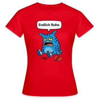 Peace at last. Separation, heartache? Zooki Monster - Women's T-Shirt - red - Front - AI Model Female 172 dark (172cm)