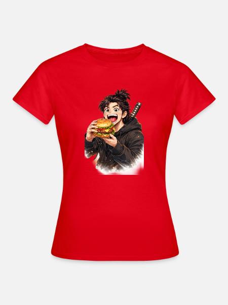 Anime Burgerheld - Frauen T-Shirt - Rot
