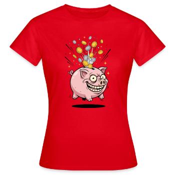 Pluie de pièces de tirelire - T-shirt Femme - rouge - Devant - AI Model Female 172 dark (172cm)