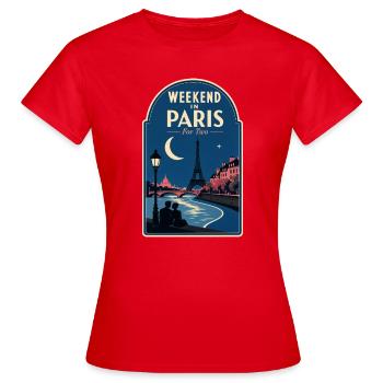 Wochenende in Paris für zwei romantische Pariser Ausflüge - Frauen T-Shirt - Rot - Vorne - AI Model Female 172 dark (172cm)