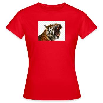 Estampe artistique Tiger Roar - T-shirt Femme - rouge - Devant - AI Model Female 172 dark (172cm)