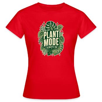 Plant Mode Always On – Monstera Design - Frauen T-Shirt - Rot - Vorne - AI Model Female 172 dark (172cm)