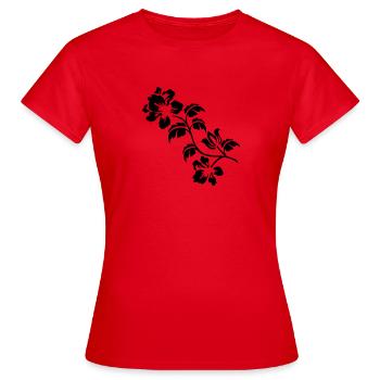 hibiskus - Frauen T-Shirt - Rot - Vorne - AI Model Female 172 dark (172cm)