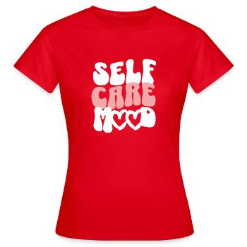 Humeur selfcare - T-shirt Femme - rouge - Devant - AI Model Female 172 dark (172cm)