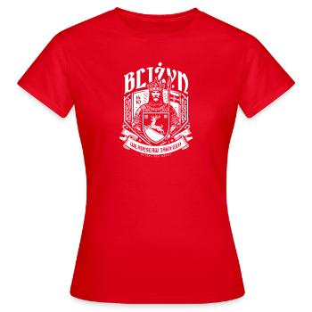« Plus près que plus loin », Bliżyn My Place - T-shirt Femme - rouge - Devant - AI Model Female 172 dark (172cm)