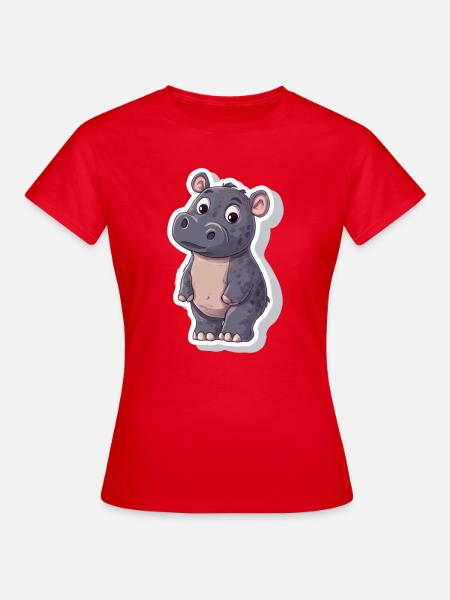 Nilpferd - Frauen T-Shirt - Rot