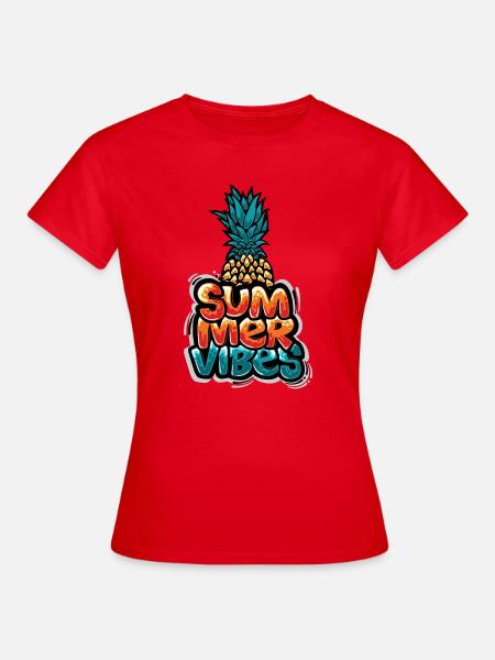 Sommer Vibes Ananas Design - Frauen T-Shirt - Rot