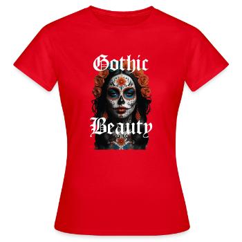 Beauté gothique crâne en sucre - T-shirt Femme - rouge - Devant - AI Model Female 172 dark (172cm)