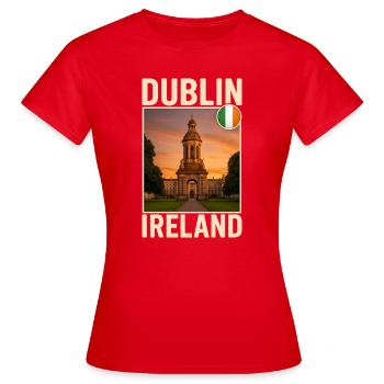 Dublin - Frauen T-Shirt - Rot - Vorne - AI Model Female 172 dark (172cm)