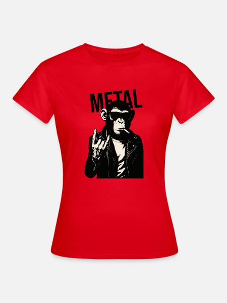 Rebellischer Metall-Schimpanse - Frauen T-Shirt - Rot