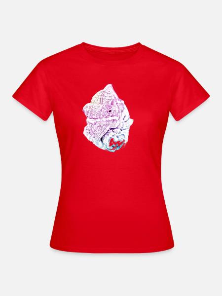 Pastell-Chamäleon Kopf, chameleo calyptratus - Frauen T-Shirt - Rot