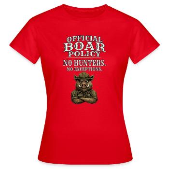 Wildschweinsicherheit – Nur autorisierte Wildschweine - Frauen T-Shirt - Rot - Vorne - AI Model Female 172 dark (172cm)