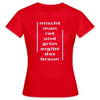 Politik-Wahlkampf-Satire-rot und grün... Version 2 - Frauen T-Shirt - Rot - Vorne - AI Model Female 172 dark (172cm)