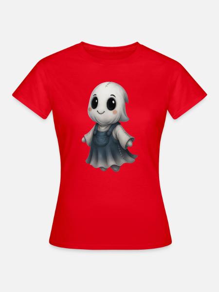 Süßer Geisterfreund Patchwork - Frauen T-Shirt - Rot