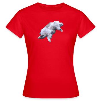 Cuddly Fur Cat Lying Pose - Women's T-Shirt - red - Front - AI Model Female 172 dark (172cm)