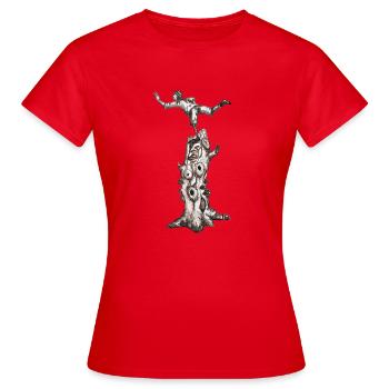 Der Tod gibt Leben / lebendig und kräftig - Frauen T-Shirt - Rot - Vorne - AI Model Female 172 dark (172cm)