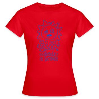 Le soleil a besoin d’une pause : illustration ludique du soleil - T-shirt Femme - rouge - Devant - AI Model Female 172 dark (172cm)