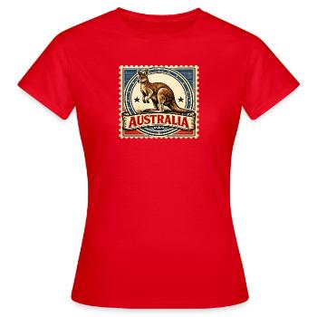 Timbre vintage Kangaroo Australie - T-shirt Femme - rouge - Devant - AI Model Female 172 dark (172cm)