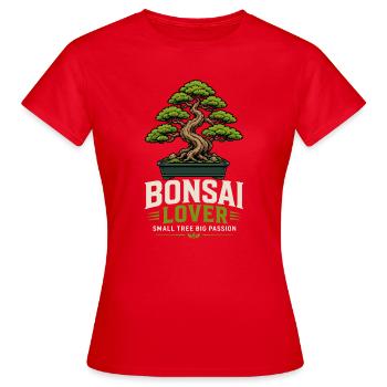 Bonsaï Plante Bonsaï Bonsaï Amoureuse Bonsaï - T-shirt Femme - rouge - Devant - AI Model Female 172 dark (172cm)