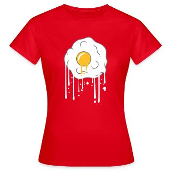 graffiti tropfen spiegelei kochen braten essen ei - Frauen T-Shirt - Rot - Vorne - AI Model Female 172 dark (172cm)