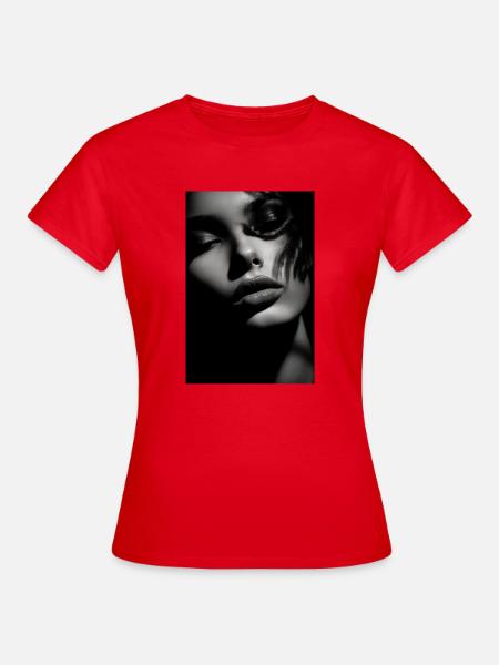 Frauengesicht emotional versunken - Frauen T-Shirt - Rot