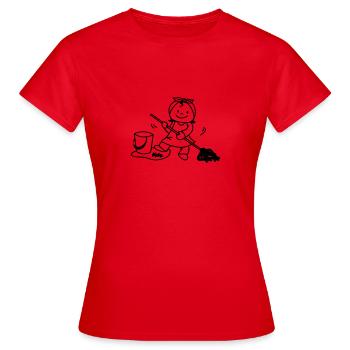 Putzfrau - Frauen T-Shirt - Rot - Vorne - AI Model Female 172 dark (172cm)