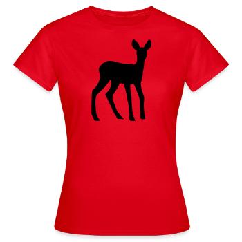 Reh - Rehkitz - Frauen T-Shirt - Rot - Vorne - AI Model Female 172 dark (172cm)