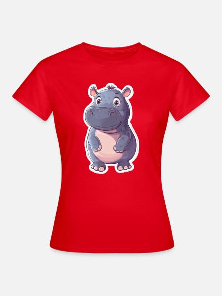 Nilpferd - Frauen T-Shirt - Rot