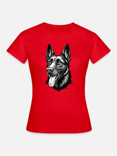 Belgischer Malinois-Hundekopf - Frauen T-Shirt - Rot