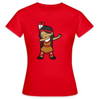 Dabbing Dab Danse Fille indienne Fille indienne - T-shirt Femme - rouge - Devant - AI Model Female 172 dark (172cm)