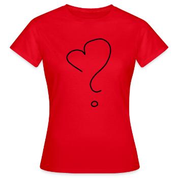 Question du cœur - T-shirt Femme - rouge - Devant - AI Model Female 172 dark (172cm)