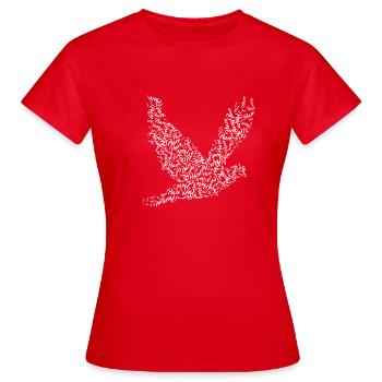 Friedenstaube, Taube, Frieden, Peace - Frauen T-Shirt - Rot - Vorne - AI Model Female 172 dark (172cm)