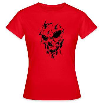 Tattoo Skull - T-shirt Femme - rouge - Devant - AI Model Female 172 dark (172cm)