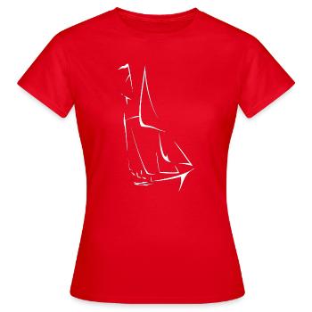Bateau - T-shirt Femme - rouge - Devant - AI Model Female 172 dark (172cm)