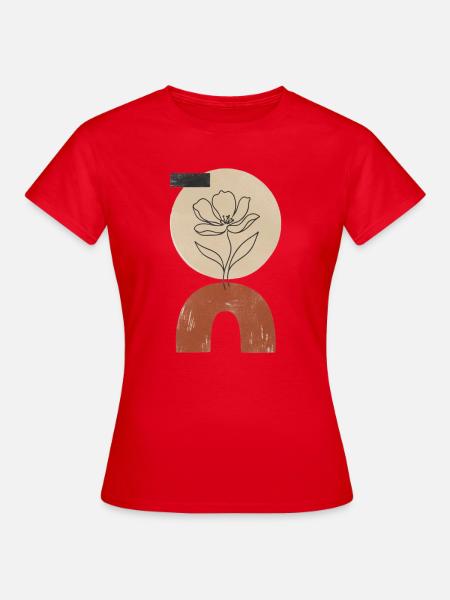 Blüte über Kreisbogen - Frauen T-Shirt - Rot