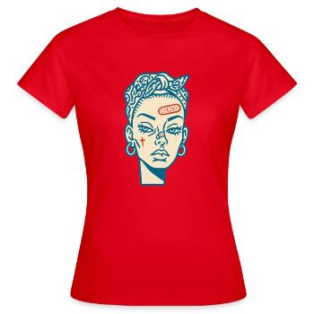 Visage féminin #7 - T-shirt Femme - rouge - Devant - AI Model Female 172 dark (172cm)