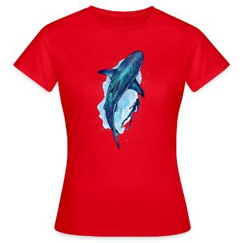 Requin tigre & plongeur - T-shirt Femme - rouge - Devant - AI Model Female 172 dark (172cm)