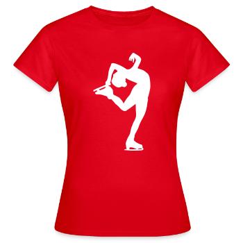Figure Skating - Women's T-Shirt - red - Front - AI Model Female 172 dark (172cm)