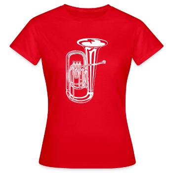 Musique de soufflage tuba | Joblin Musique folklorique - T-shirt Femme - rouge - Devant - AI Model Female 172 dark (172cm)