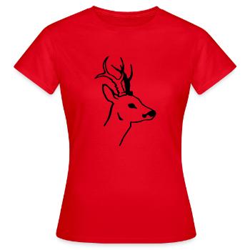 Rehbock - Frauen T-Shirt - Rot - Vorne - AI Model Female 172 dark (172cm)